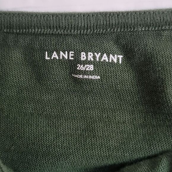 Lane Bryant square neck button-down knit top - green Women's Size 26/28 - Picture 7 of 10